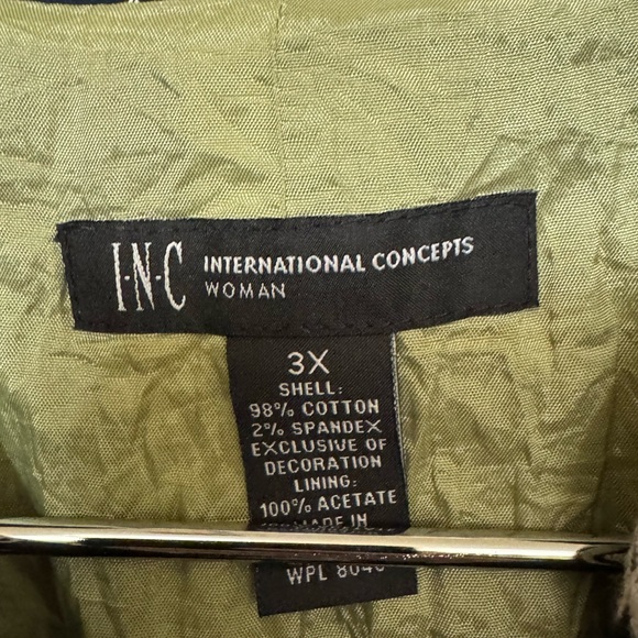 Retro Black & White Floral INC International Concepts Blazer Women’s 3X MINTY - Picture 3 of 4